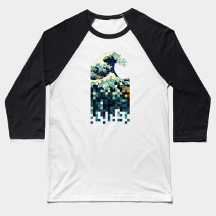 Kanagawa in Pixels Baseball T-Shirt